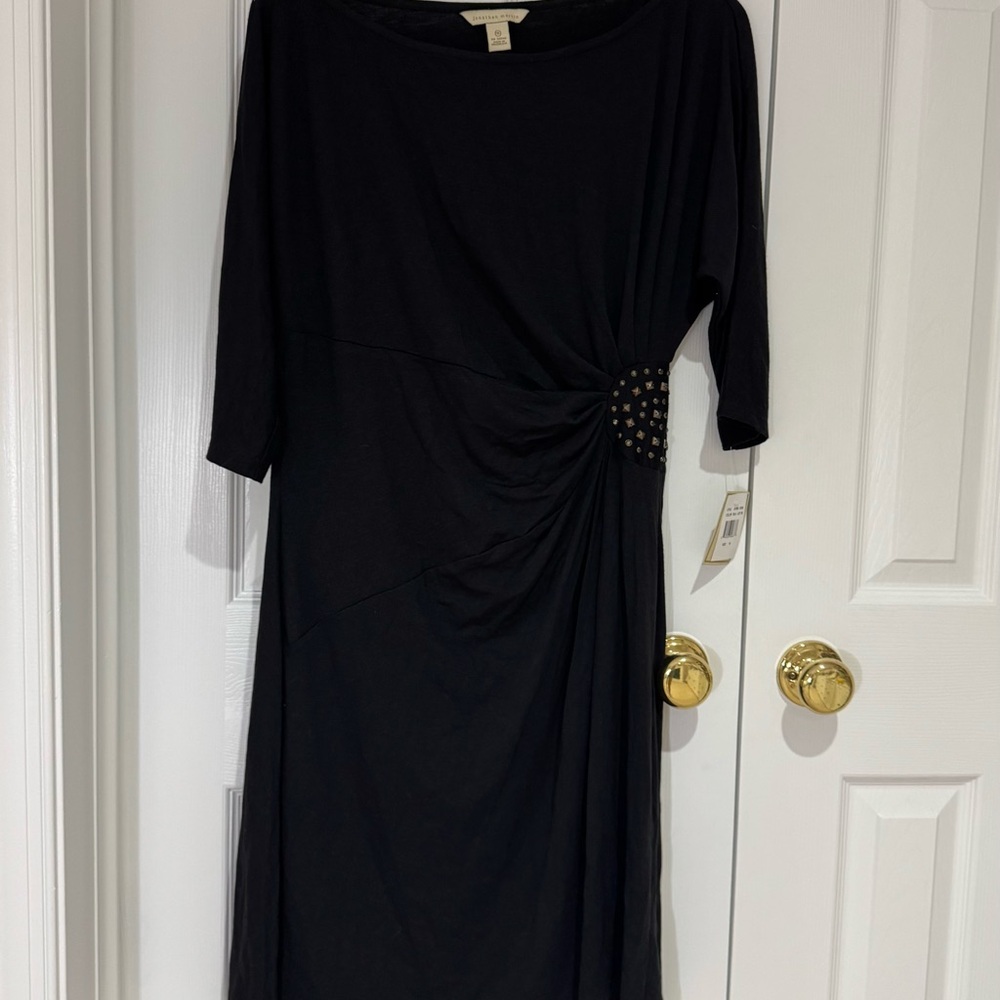 NWT 16 Black Dress with Studded Detail Johnathan Miller